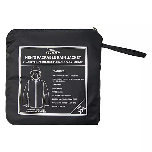 Men's Rain Jacket - Black, XXL