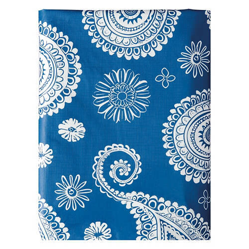 60" x 84" Vinyl Tablecloth - Blue Geo