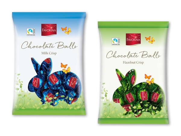FAVORINA Fyldte chokoladekugler med knas