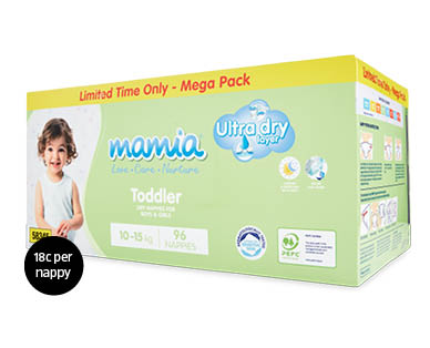 Mamia Mega Box Toddler Nappies 96pk