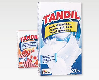 Lingettes antitransferts/blanc actif TANDIL