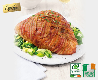 Specially Selected Fresh Irish Turkey Crown Stuffed & Dressed with Bacon