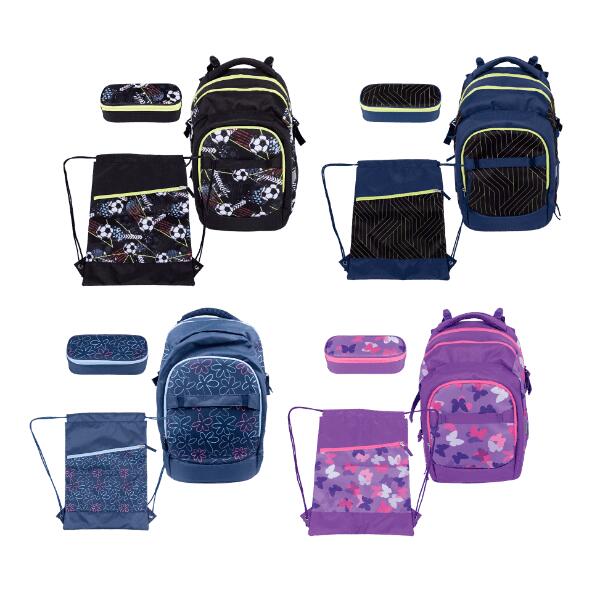 LIVE IN STYLE(R) 				Schulrucksack mit Federmäppchen und Sporttasche