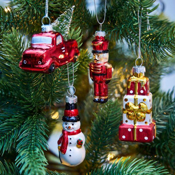HOME CREATION(R) 				Décorations de sapin de Noël en verre, 2 pcs