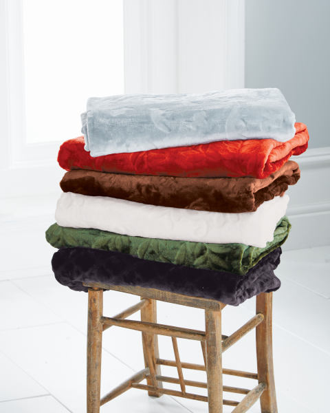 Geo Black Embossed Flannel Blanket