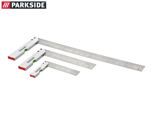 Parkside Try Square Set /Ruler and Level with Handle/Saw Angle Guide