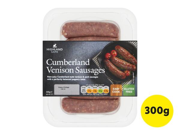 Highland Game Cumberland Venison Sausages 300g