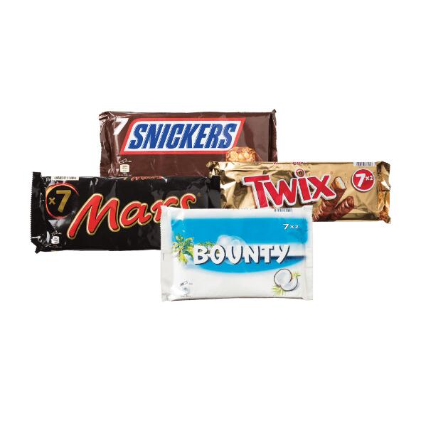 Snickers, Twix, Mars en Bounty 7-pack