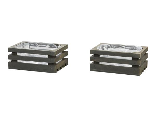 Parkside Wooden Planter Set - Set of 2 - Grey