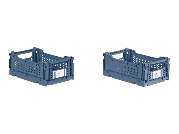 W5 4L Blue Collapsible Crate Set - 2 Pack