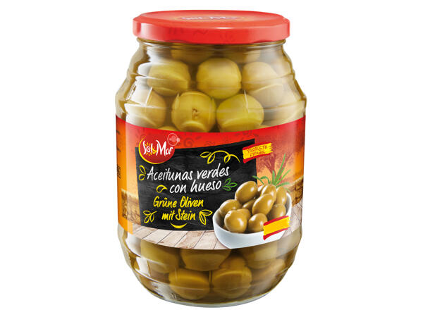 Aceitunas verdes con hueso