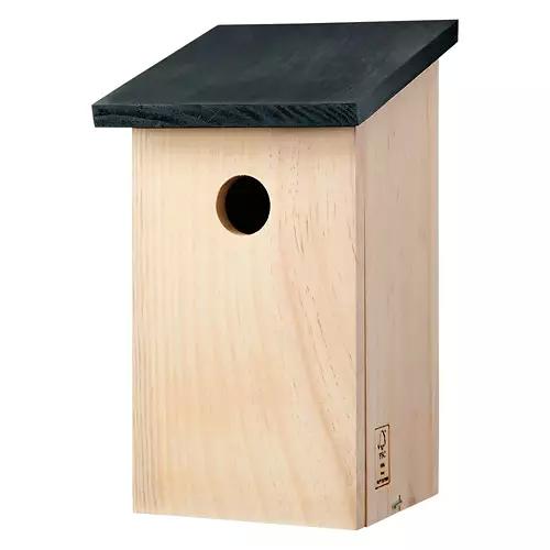 Flat Roof Pine Wood Bird House