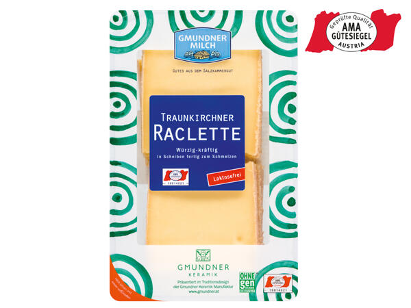 Gmunder Milch Traunkirchner Raclette Käse in Scheiben
