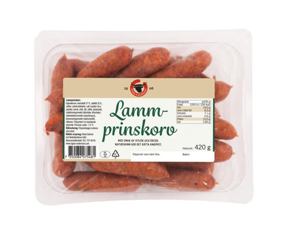 Lammprinskorv