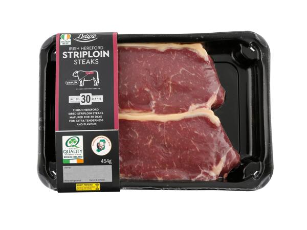 Deluxe Hereford Irish Striploin Steaks*