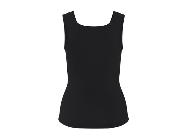 Esmara Ladies' White & Black Vest Tops - 2 Pack