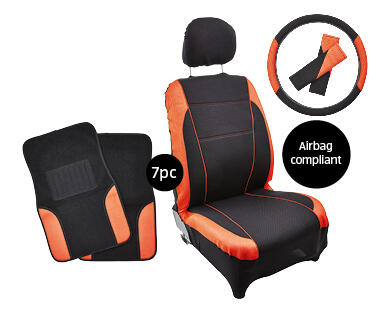 Car Front Seat Set 7pc — Red/Blue/Purple Trim