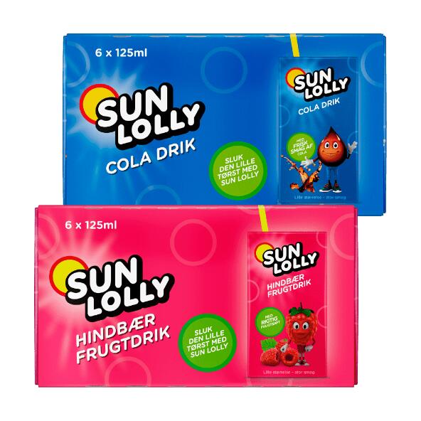 SUN LOLLY 	 				Cola eller hindbær