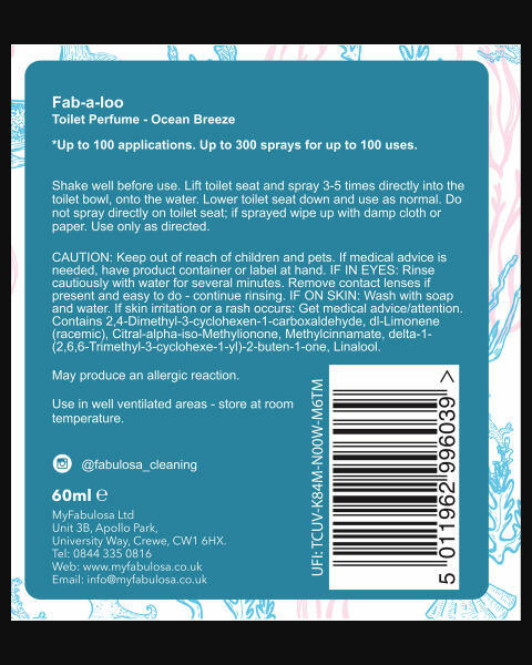Fab-a-Loo Ocean Breeze Toilet Spray