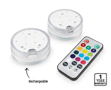 Rechargeable Submersible LED 2pk