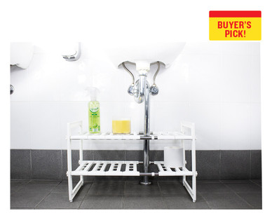 Easy Home Expandable Under Sink Shelf