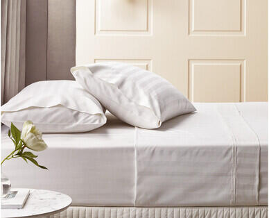 1000 Thread Count Fitted Sheet Set - Solid or Striped Sateen – Queen Size