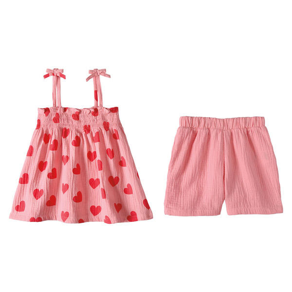 Lily & Dan/ L&D Toddler Pink Heart 2pc Set - 3T