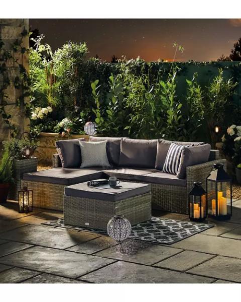Rattan Effect Corner Sofa