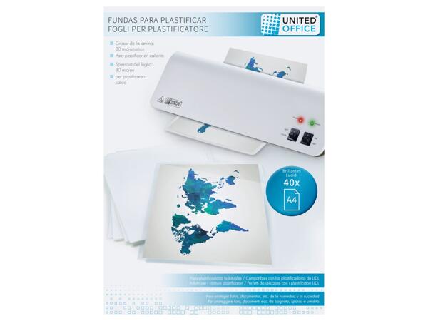 Laminating Pouches A4, 40 pieces or A5, 40 pieces + 10x15cm, 80 pieces