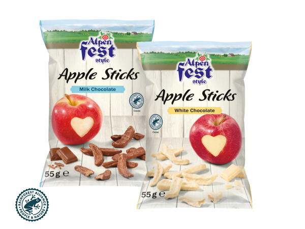 Torkat äpple med choklad
