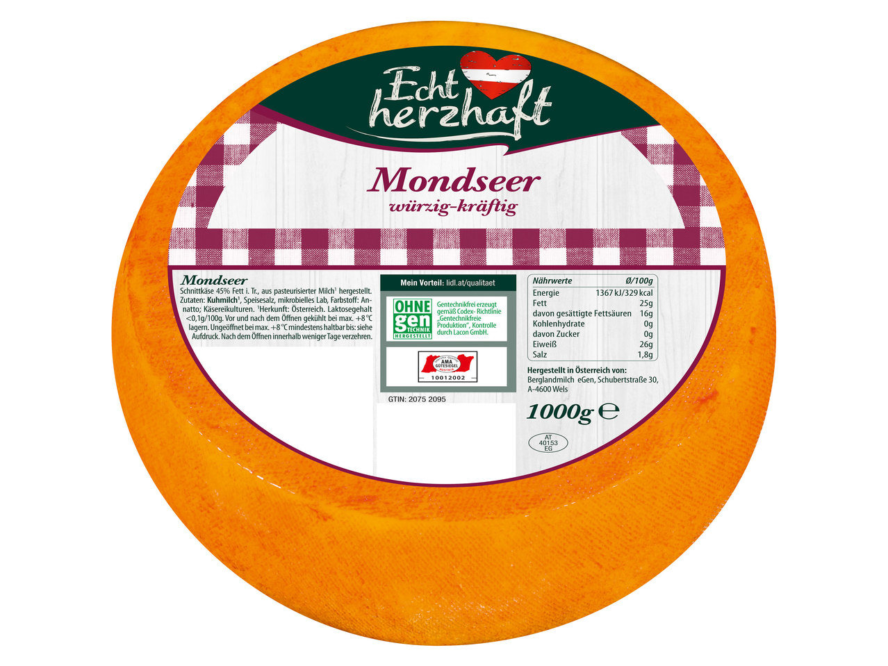 ECHT HERZHAFT Mondseer ganzer Laib