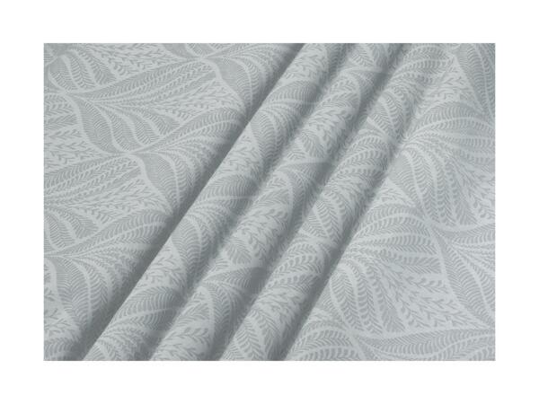 Grey Renforcé Duvet Cover Set With Leaf Pattern - Double