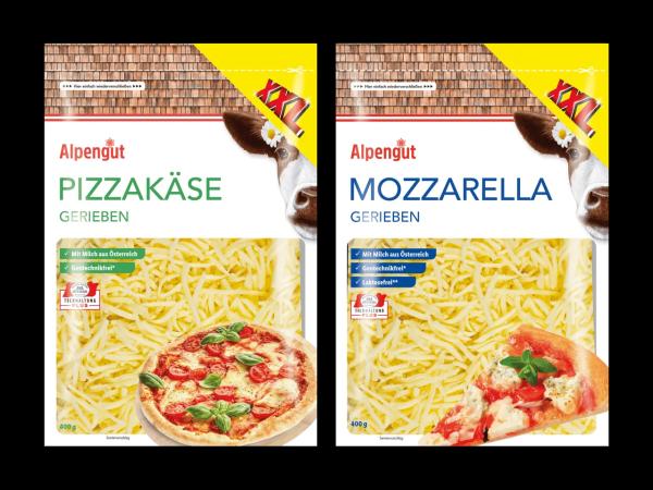 Pizzakäse oder Mozzarella gerieben