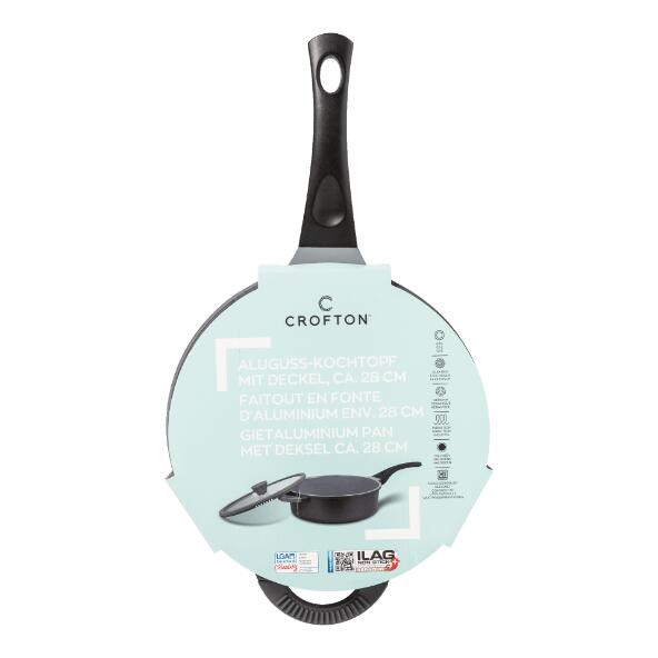 CROFTON(R) 				Gussaluminiumpfanne mit Deckel, 28 cm