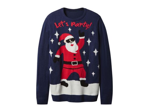 Esmara Men Men's Navy Premium Christmas Jumper With Lights & Music