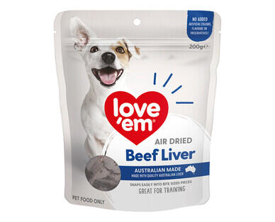 Love'em Beef Liver Dog Treats 200g