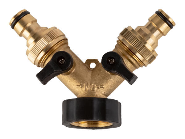 Parkside Brass 2-Way Hose Splitter/ Brass Hose Connector System