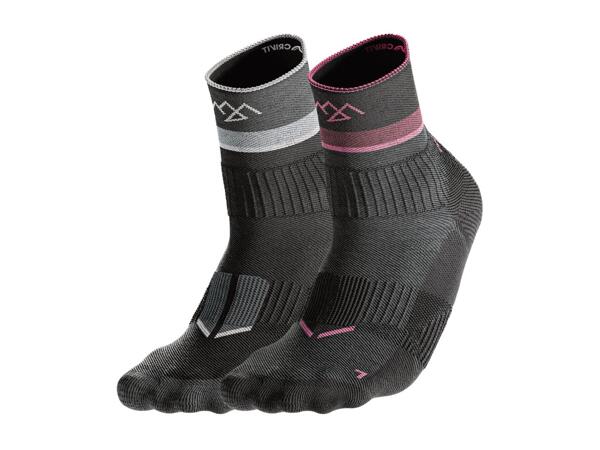 CRIVIT Adults' Grey & Lilac Outdoor Socks - 2 Pairs
