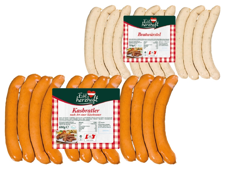 ECHT HERZHAFT Kasbratler oder Bratwürstel