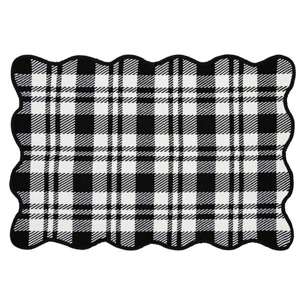 KIRKTON HOUSE Scalloped/Plaid/Black Layering Summer Rug