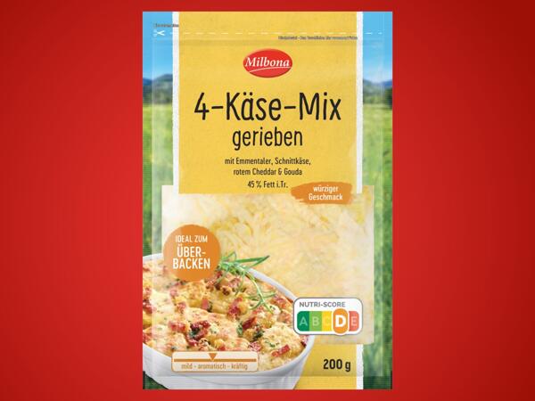 4-Käse-Mischung gerieben
