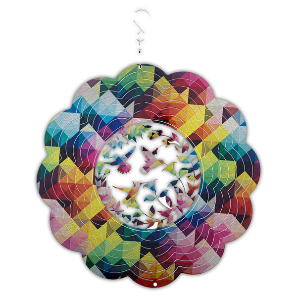 Farbenfrohe Windspinner in 3D-Optik