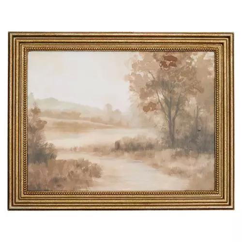 Gilt Frame Landscape Art - Beveled River