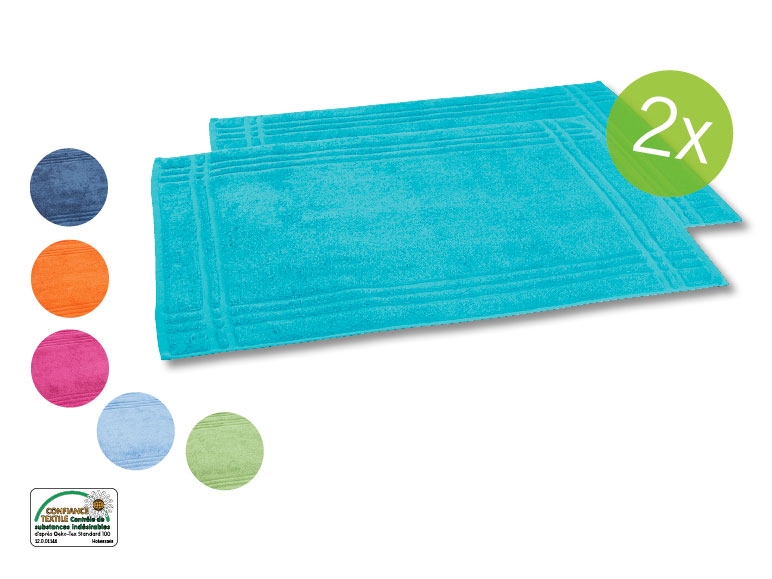 Tapis de bain éponge, lot de 2