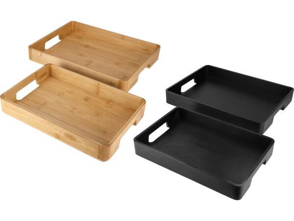 Serveringsbricka i bambu, set