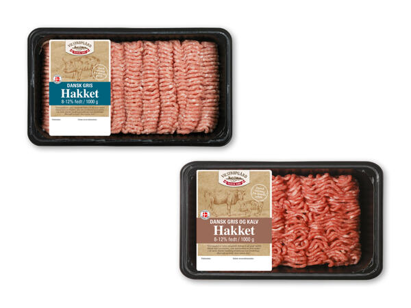 Dansk hakket grise- og kalvekød eller grisekød