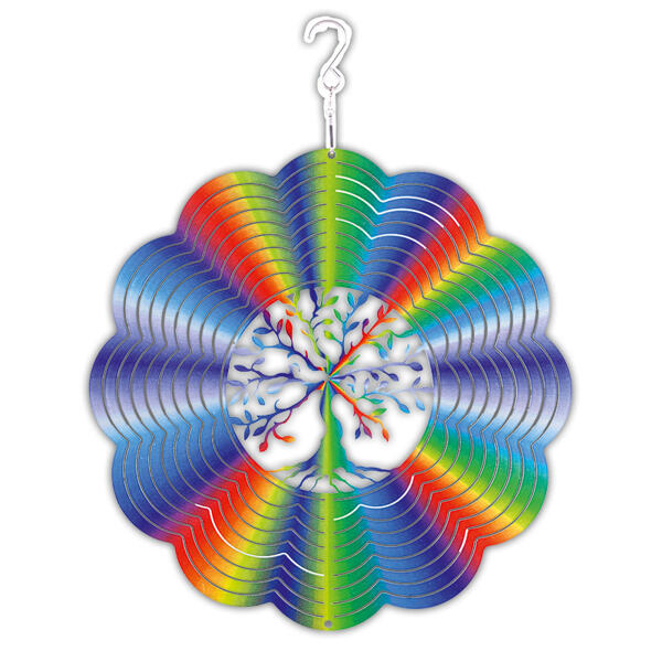Farbenfrohe Windspinner in 3D-Optik
