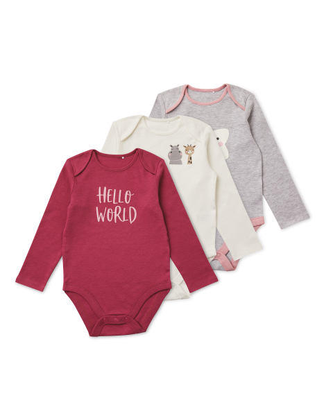 Baby-Bodysuit 3 Pack Grey Star