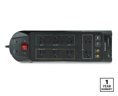 8-Way Surge Protector Powerboard