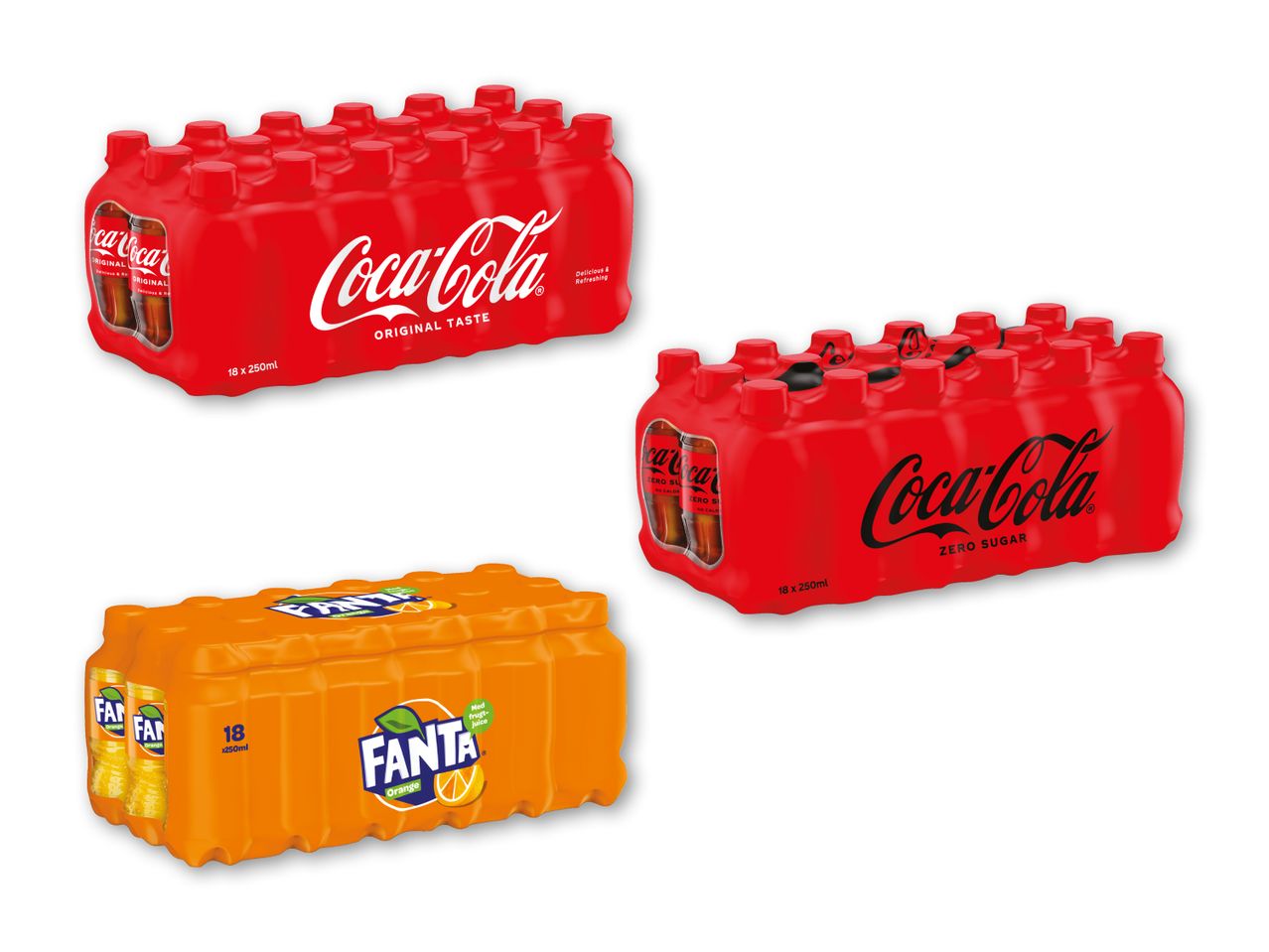 Coca Cola, Coca Cola Zero eller Fanta orange